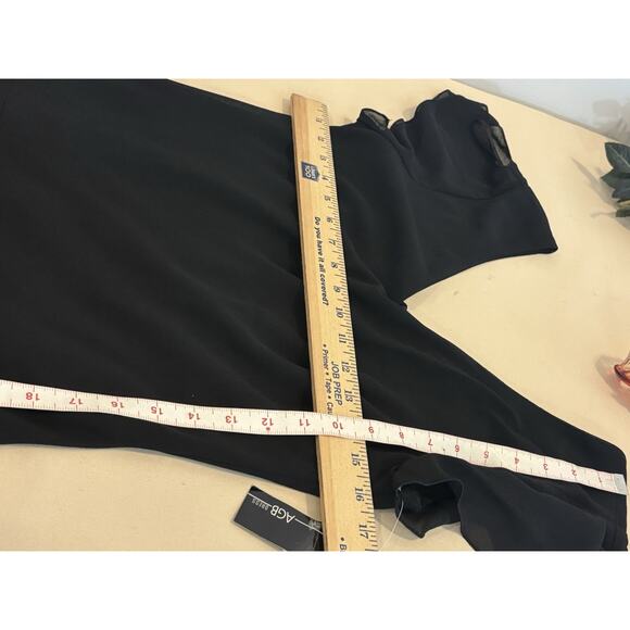 AGB Maxi Dress 6 Double V-Neck Whimsigoth Grunge Flutter Sleeve Drop Waist - Picture 9 of 11